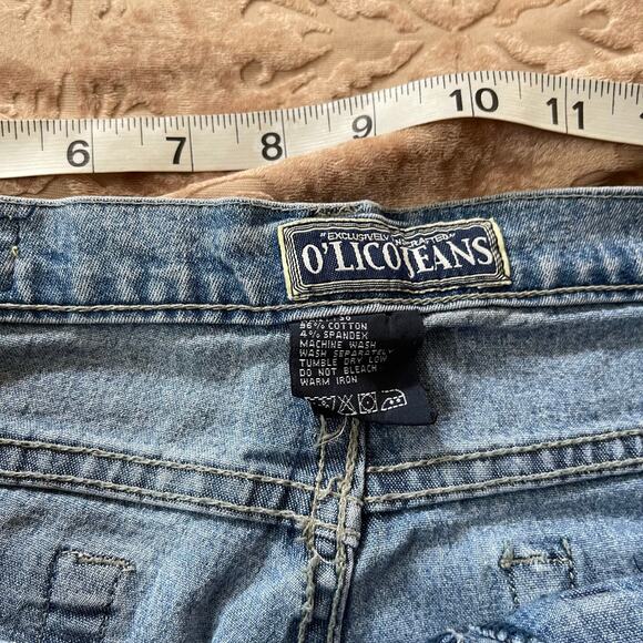 Vintage y2k rhinestone heart detail wide leg jeans size 10 - Picture 7 of 9